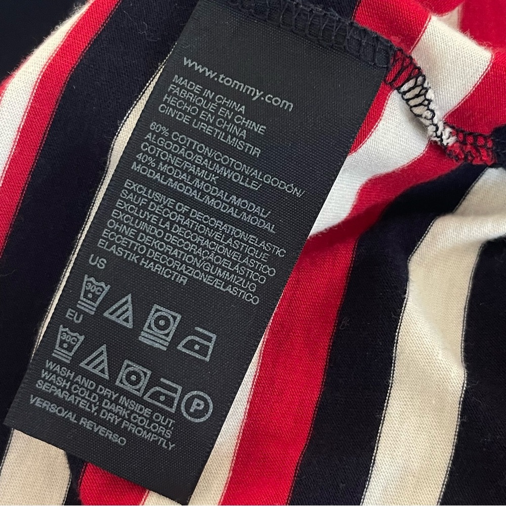 Tommy Hilfiger Strapless Red, White, Blue Striped Maxi Dress with Pockets | M - Picture 10 of 14